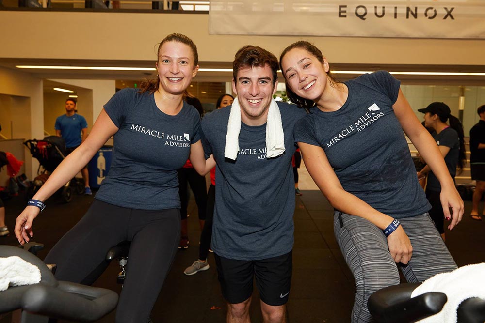 Andie, Matt and Sara riding at Cycle for Survival.