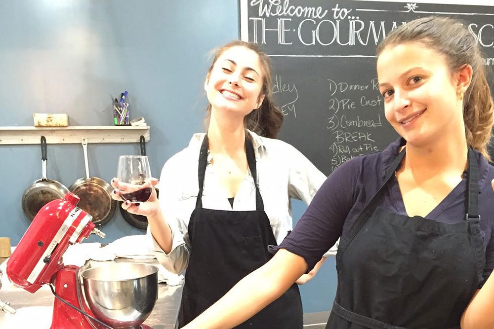 Andie and Antonia cookin’ up a storm outside the office.