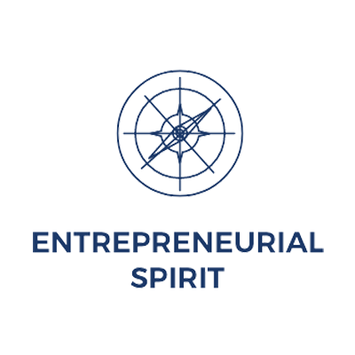 A blue and black logo for entrepreneurial spirit